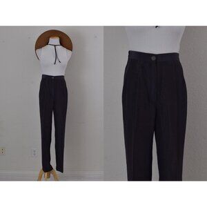 Vintage 90s Charcoal Gray Acetate/Rayon Trousers‎ size S | 26-30 waist